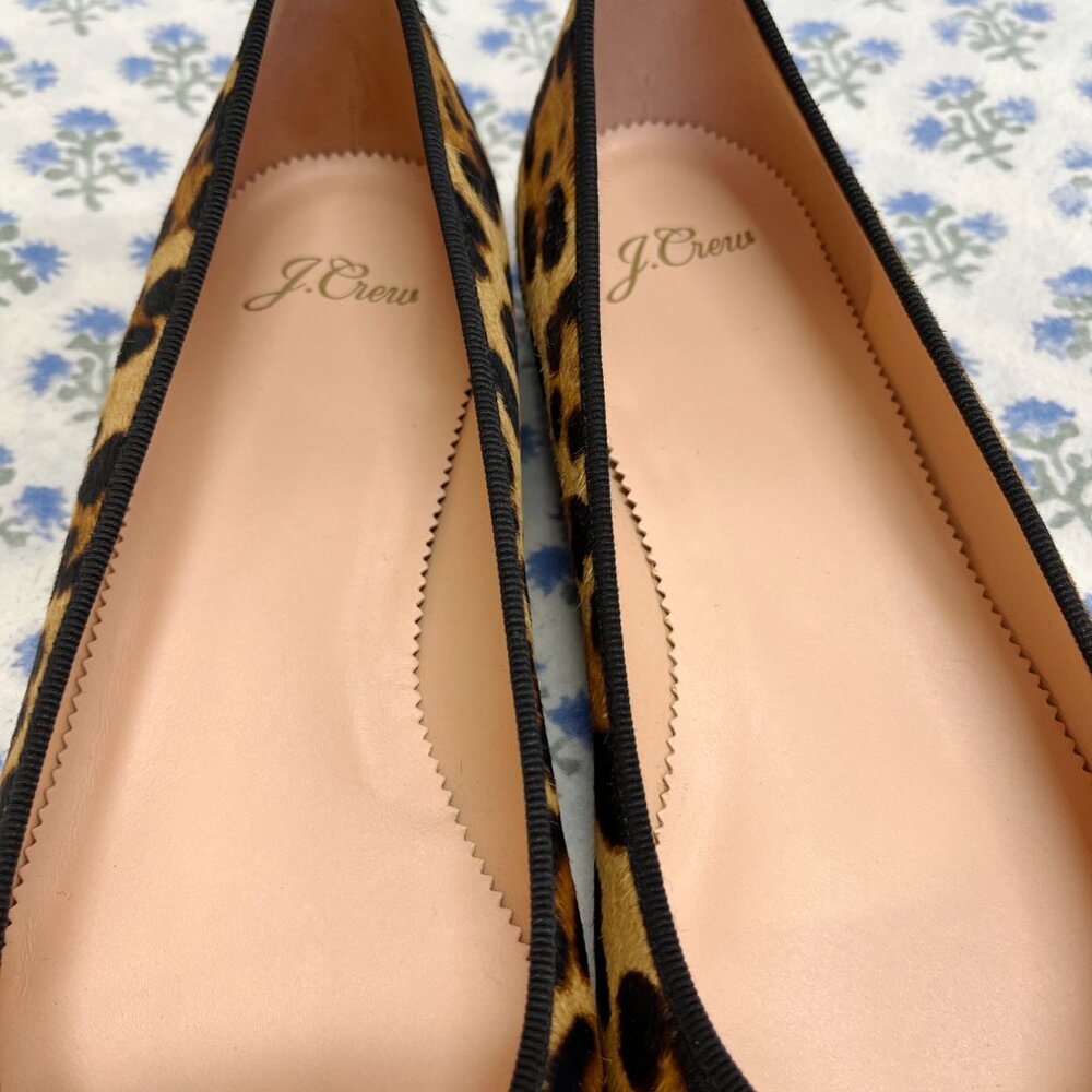 NIB J.Crew leopard print calf hair ballet flats - Picture 6 of 16